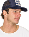 C'est La Vie Trucker Hat in Navy