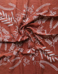 Terracotta Botanical Print Naturally Dyed Bandana (white)