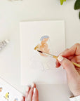Birds paintable watercolor notecard set