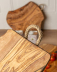 Italian Olivewood Charcuterie and Cheese Board - Rope Handle