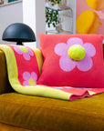 Flower Pom Pillow Cover: Melon