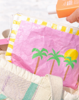 Sand-Proof Beach Pouch 12" | Soft zip pouch | Palm tree bag