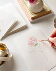 Garden flowers paintable watercolor notecard set