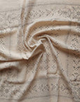 Oatmeal Classic Print Naturally Raw Silk Bandana -black ink