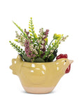 Sm Ylw Chicken Planter-5"L