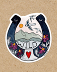 Wild Horse Shoe Vinyl Sticker