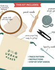 Black Floral Punch Needle Kit