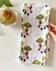 Blackberry cotton flour sack tea towel