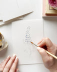 Garden flowers paintable watercolor notecard set
