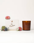 The Meadow Candle | Soy Wax Amber Glass Gold Foil Floral Box