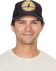 Electric Rainbow Trucker Hat in Black
