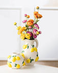 Small Round Vase with Lemons-5"H