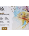 Metallic Watercolor Cake Set in Tin Premium 21pc