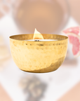 Grapefruit & Cardamom Tea-Solid Brass 14oz Pure Soy Candle