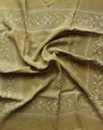 Olive Green Classic print Naturally Dyed Bandana (White ink)