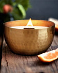 Grapefruit & Cardamom Tea-Solid Brass 14oz Pure Soy Candle