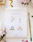 Garden flowers paintable watercolor notecard set