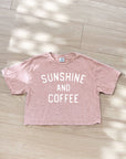 SUNSHINE AND COFFEE Cropped Mineral Washed Graphic Top