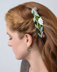 Brocéliande French Barrette With Lotus Flowers and Snails