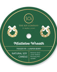 Mistletoe Wreath Holiday Confetti Icon 12oz Candle