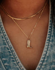 Dolly Boot Necklace: Gold