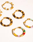Avielle 18K Gold Vintage Enamel Hoop Earring