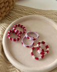 Valentine's Day Seamless Hair Ties (Set of 6)