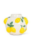 Small Round Vase with Lemons-5"H
