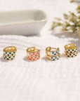 Pink & White Checkered Hoops