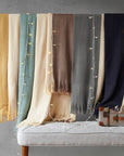 Cashmere-Like 50x60" Fringed Throw Blanket: Yellow