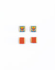 Beaded Handwoven Tulip Stud Pack (Cream/Tan)