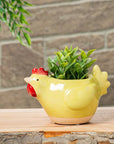 Sm Ylw Chicken Planter-5"L