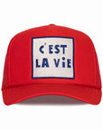 C'est La Vie Trucker Hat in Red