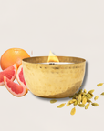 Grapefruit & Cardamom Tea-Solid Brass 14oz Pure Soy Candle