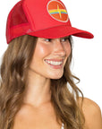 Electric Rainbow Trucker Hat Red
