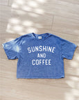 SUNSHINE AND COFFEE Cropped Mineral Washed Graphic Top