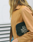 Black Crosses Mudcloth Cosmetic Bag