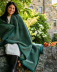 Harborview Herringbone Forest Green Blanket