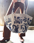 Pine Cone Heavy Linen Boho Tote Bag