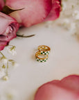 Green & White Checkered Hoops