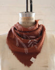 Terracotta Botanical Print Naturally Dyed Bandana (white)