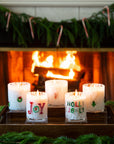 Mistletoe Wreath Holiday Confetti Icon 12oz Candle