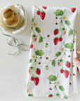 Strawberry cotton flour sack tea towel