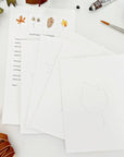 Fall leaves paintable watercolor notecard set