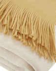 Cashmere-Like 50x60" Fringed Throw Blanket: Yellow