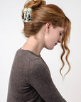 Bryony Floral XL Deep Women's Hair Claw Accessory in Cream