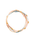 Set/3 Miyuki Beaded Stretch Bracelets (Peach/Aqua/Tan)