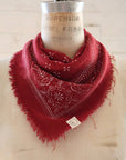 Poppy Red Classic Print Naturally Dyed Bandana (white)