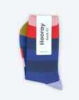 Fillmore Blue Striped Crew Length Unisex Socks