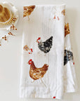 Chickens cotton flour sack tea towel